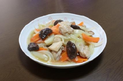 鶏とシイタケのあんかけ