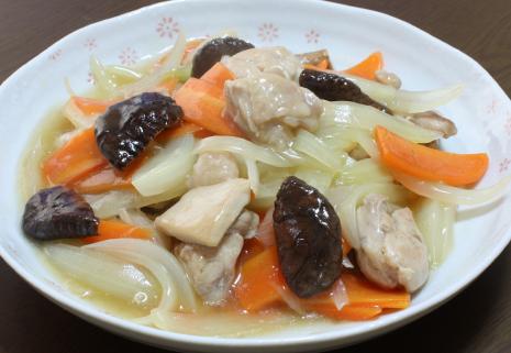 鶏とシイタケのあんかけ